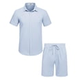 thumbnail image 4 of COOFANDY Men Cotton Linen Set Button Up Short Sleeve Shirt 2 Piece Fashion Casual Vacation Outfits Beachwear, 4 of 4