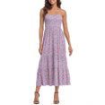 thumbnail image 5 of HDE Women's Strapless Maxi Dress Bohemian Sundress Ditsy Garden Floral Ruffle 4X-5X, 5 of 6