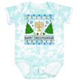 thumbnail image 3 of Inktastic Happy Chrismukkah Sweater Style with Menorah and Trees Boys or Girls Baby Bodysuit, 3 of 5