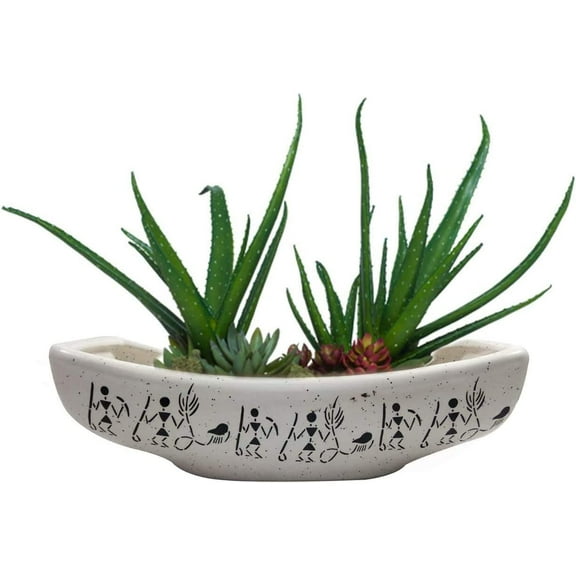 India Meets India Handicraft Ceramic Flower Pots Ceramic Planter Plant Pots Indoor Outdoor Planter, Best Gifting, Made by Awarded Indian Artisans