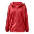 thumbnail image 6 of Zip Up Hoodies for Women 2025 Long Sleeve Plain Oversized Hoodie with Pockets Hooded Sweatshirt Women Jacket, 6 of 8
