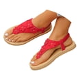 thumbnail image 3 of Yuanlong Womens Sandals Floral Toe Post Beach Sandals Elastic Ankle Strap Comfortable Outdoor Casual Thong Sandal, 3 of 9