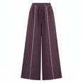 thumbnail image 7 of WIZUTIZ Women's High Waist Wide Leg Trousers Elastic Waist Drawstring Side Stripe Pockets Full Length Casual Loose Pants Street Style Elegant, 7 of 7
