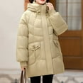 thumbnail image 4 of Sevevn Coats for Women Women's Winter Casual Loose Fashion Color Pocket Zippered Tops Reversible Long Cotton Coat Gift for Girls, 4 of 9