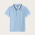 thumbnail image 5 of Atogsazn Toddler Boys Summer T-shirt Kids Casual Button Up Short Sleeve Pullover Tshirt Basic Classic Tops School 01-Blue 12-13 Years Fashion, 5 of 5
