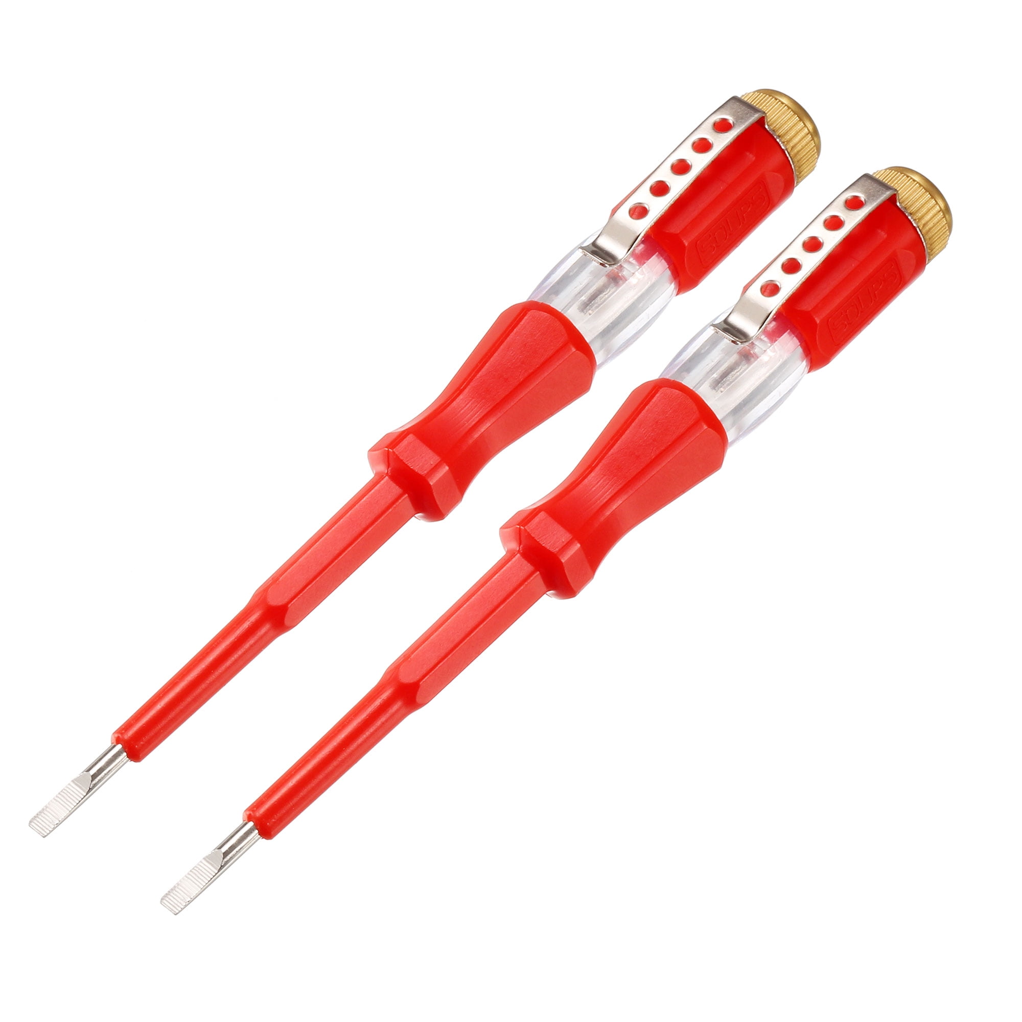 Voltage Test Screwdriver AC100500V Slot Neon Tube Tester Red 2pcs