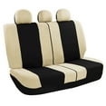 thumbnail image 6 of TLH Beige Black Light & Breezy Flat Cloth Seat Covers Combo Set, Airbag Compatible, Universal Fit for Cars, Auto, Trucks, SUV…, 6 of 11
