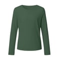 thumbnail image 3 of Yhhting Big Girls Tops Long Sleeve Crew Neck Solid Color Top Girls Breathable Lightweight Play And Sports Daily Top, 9-10 Years, 3 of 3