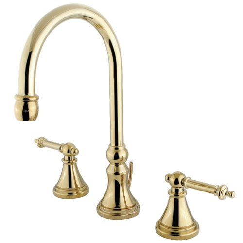 Kingston Brass Tuscany Widespread Bathroom Faucet With Brass Pop