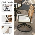 thumbnail image 5 of LAUSAINT HOME Patio Dining Set, 7-Piece Outdoor Wicker Furniture with Rectangular Table and 6 Swivel Chairs, Brown, 5 of 8