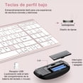 thumbnail image 4 of Kit Teclado y Ratón con Ñ, WiFi 2.4 GHz Teclado y Mouse Inalámbric, Teclado Mecánico Español, Mouse Inalámbrico Recargable, con PC Windows 7, 8, 10, 11 o Mac OS(Rosa), 4 of 5