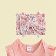 thumbnail image 4 of CAUYDY Newborn Clothes Baby Girl Fall Winter Outfits Long Sleeve Romper Pants Warm Hat Bow Headband 4-Pieces Set for Preemie Infant 0 3 6 Months Layette Set (Sizes 0-3 Months,Orange), 4 of 7
