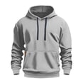 thumbnail image 6 of Men's Pullover Hoodie for Spring, Trendy Casual Long Sleeve Sweatshirt, Streetwear Fleece Top for Daily Wear, Christmas, Fall Season, Lightweight Comfort,Light Gray,2XL, 6 of 7