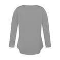 thumbnail image 4 of Black and Friday Clothing Sales Idoravan Long Sleeve Shirts for Women Winter Women's Long Sleeve Summer V Neck Sexy Casual Tops Regular Blouse Tops Gray S, 4 of 5