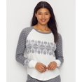thumbnail image 3 of PJ Salvage Womens Snowed In Snowflake Print Top Charcoal Size Small, 3 of 9