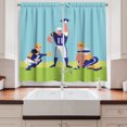 thumbnail image 2 of Ambesonne Rugby Kitchen Curtains, Football Players in Clothes, 55"x45", Sky Blue Apple Green, 2 of 3