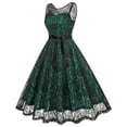 thumbnail image 5 of NaWent Women's Floral Lace Dress Short Bridesmaid Dresses with Sheer Neckline Cocktail Prom Party Wedding Guest Dress Green XXL, 5 of 8