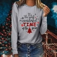 thumbnail image 2 of Odeerbi Christmas Tops For Women Long Sleeve Blouses Christmas Tree Print 2025 Casual Round Neck T-shirt Gray, 2 of 6