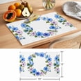 thumbnail image 6 of Spring Flower Wreath Placemats Set of 1, Country Watercolor Blue Purple Floral Bud Leaf Non-Slip Place Mats Washable Table Mats for Kitchen Dining Table Decorations Indoor/Outdoor, 6 of 9