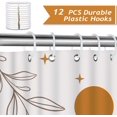thumbnail image 3 of Brown Abstract Boho Shower Curtain Mid Century Arch Sun Leaf Modern Minimalist Aesthetic Decorative Bath Curtain 72 x 72 Inch Polyester Fabric Waterproof Bathroom Curtain with 12 Hooks, 3 of 6