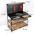 thumbnail image 2 of Gymax 48'' Workbench Multipurpose Garage Worktable w/ Peg Board Hook Kit & Drawers, 2 of 10