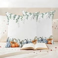 thumbnail image 3 of Thanksgiving Pumpkins Outdoor Waterproof Pillow Covers, Fall Eucalyptus Leaves Autumn Country Decorative Square Throw Pillowcase Sofa Cushion Sham for Patio/Couch/Chair, 18"x18" 2 Pack, 3 of 8
