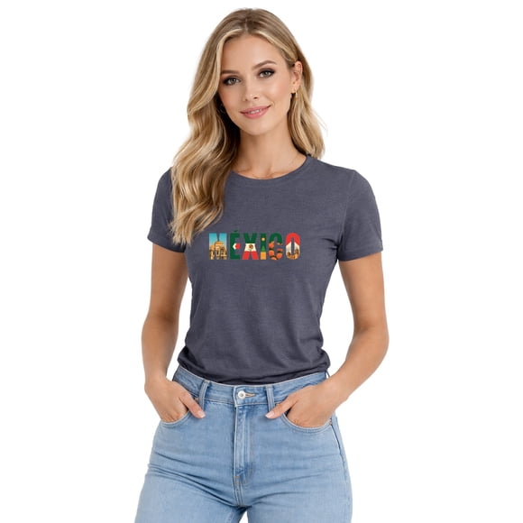 VOLTAICA VD0154 PLAYERA GRIS MUNDIAL MÉXICO MUJER
