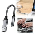 thumbnail image 1 of USB to 3.5mm Jack Audio Adapter External Stereo Sound Card Compact for Audio Devices, 1 of 6