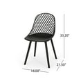 Outdoor Modern Dining Chair, Set of 4, Black