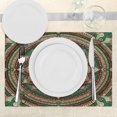thumbnail image 3 of Ambesonne Green Place Mats Set of 4, Bicolor Folk Mandala Ethnic, Standard Size, Chestnut Brown, 3 of 5