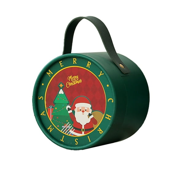 Gift Box with Lids and Handle Round Gift Boxes Cylinder for Presents Christmas Valentine Mom Gifts Present Wrapping (Green)