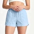 thumbnail image 6 of HBBIKVI Cargo Bermuda Shorts for Women Drawstring Paper Bag Waist Shorts With Elastic Waist Elastic Band Exterior Pocket Adjustable Waist Relaxed Fit for Travel Vacation, 6 of 9