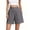 Dark Gray, variant on Women's High Waist Frayed Hem Shorts Above Knee Length Casual Stretch Loose Wide Leg Short Pants Summer Bermuda Shorts with Pockets