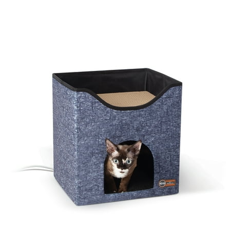 UPC: 0655199636204 | K&H Pet Products Thermo-Kitty Playhouse Classy Navy 12 X 14 Inches