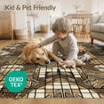 thumbnail image 4 of ODIKA 9'x12' Washable Area Rug Low Pile, Flatwoven, Print Vintage Mosaic Motif Brindle Patchwork Bold Cow Spotted Refined Structured for Great Room, Indoor Concept, Large Living, 4 of 7