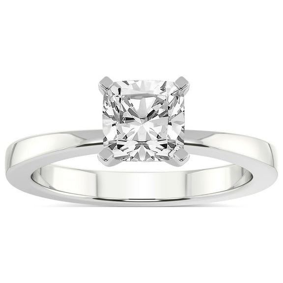 2 Carat IGI Certified Cushion Shape Lab Grown Diamond Engagement Ring | 14K White Gold | Jannel Tapering Solitaire Lab Diamond Ring | FG-VS1-VS2 Quality Friendly Diamonds