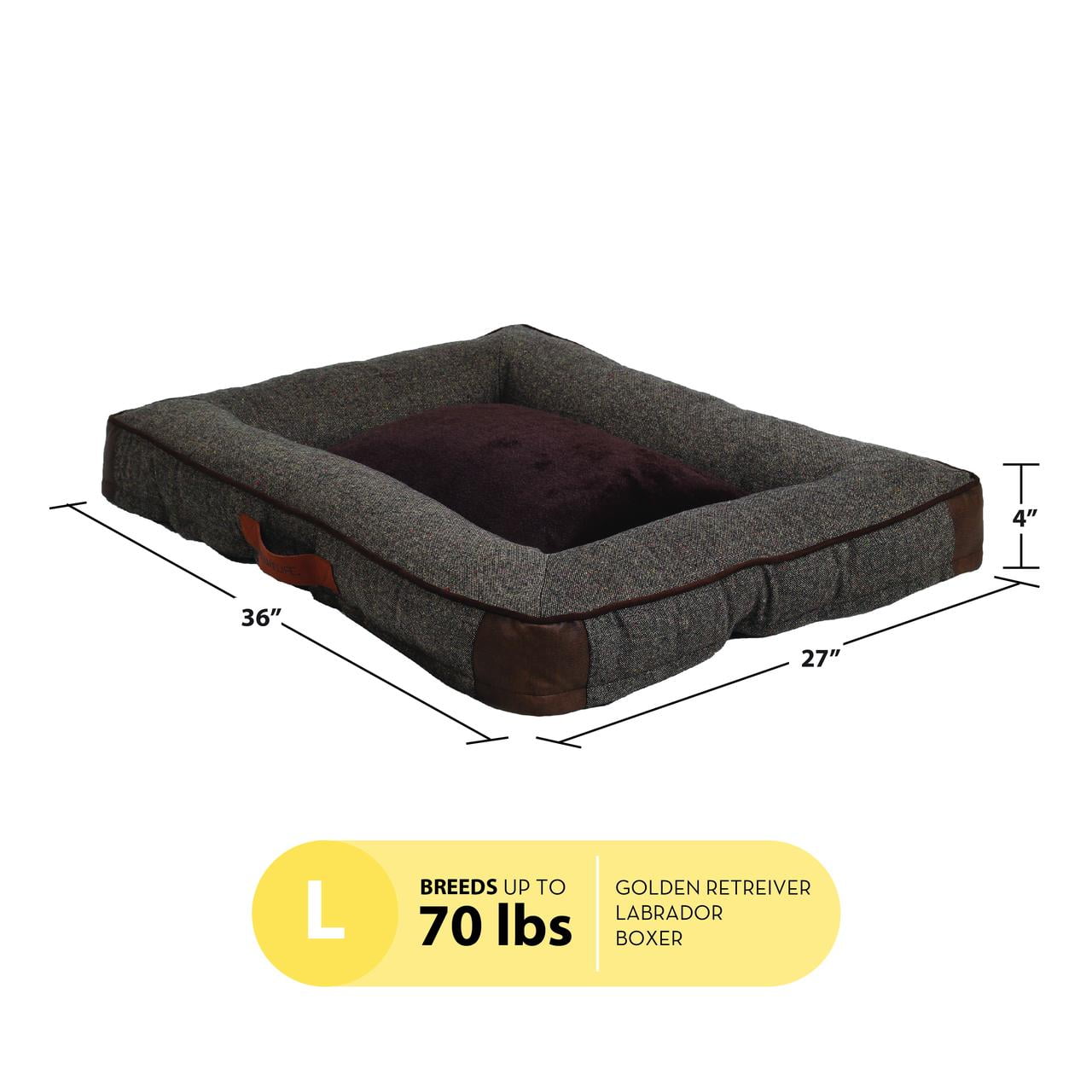 Vibrant Life 27x36x4in Rectangle Bolster Bed Brown
