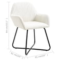 thumbnail image 4 of vidaXL Dining Chairs 6 pcs Cream Fabric, 4 of 5
