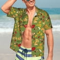 thumbnail image 3 of Fotbe Squirrel And Fox In The Forest Hawaiian Shirt for Men Unisex Summer Beach Casual Short Sleeve Cotton Linen Button Down Shirts-Large, 3 of 5