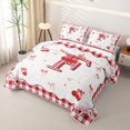 thumbnail image 3 of jejeloiu Cherry Bow Monogrammed F Quilt Full For Girls,Cute Princess Bow Tie Full Bedspread Sets For Kids,3 Pieces, 3 of 7