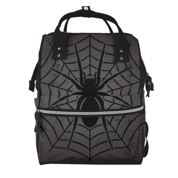 Defioc Black Spider On Web 1 for Baby Diaper Bag Backpack - Baby Bag for Boys & Girls - Diaper Backpack - Large Travel Diaper Bags- Baby Registry Search & Shower Gifts