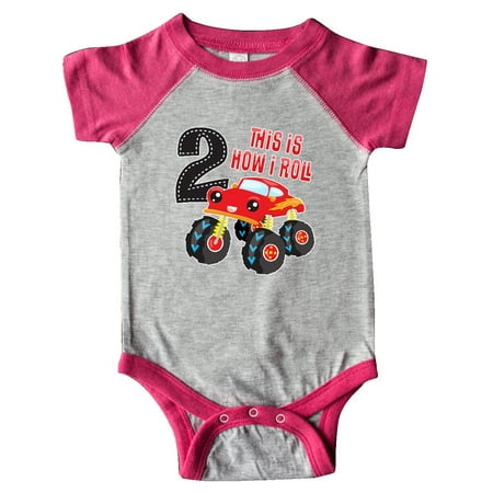 

Inktastic Monster Truck How I Roll 2nd Birthday Gift Baby Boy Bodysuit