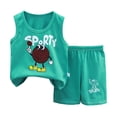 thumbnail image 4 of TAmtem Boys 4T Outfits Baby Boy Clothes Summer Baby Boy Clothes Toddler Boy Summer Outfits Short Sleeve Top T-Shirt & Pocket Pant Set 2 Piece Green,3-9 Months, 4 of 4