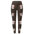 thumbnail image 4 of Gibobby Leggings deportivos mujer Leggings para mujer, leggings de entrenamiento adecuados, pantalones con bloques de color con estampado navideño(Marrón,CH), 4 of 5