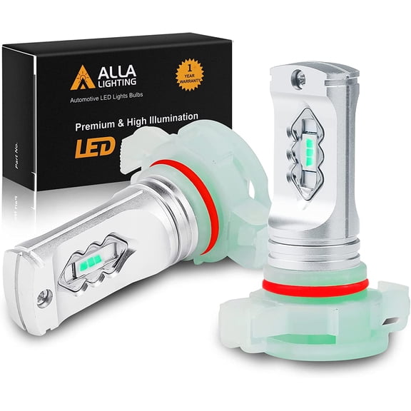 Alla Lighting 3600lm Xtreme Super Bright 5201 5202 LED Ice Blue Bulbs Fog Lights ETI 56-SMD PS19W 12085 DRL Replacement of Halogen Bulb