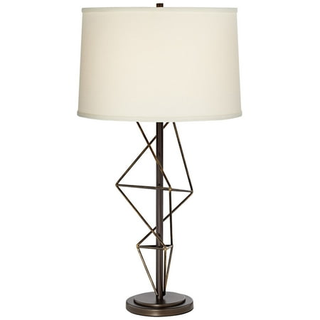 Pacific Coast Lighting 87-7961-22 Geometric 32 inch 150 watt Bronze W/Gold Table Lamp Portable Light