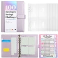 thumbnail image 1 of 100 Sobres Reto De Ahorro De Dinero, Libro De Retos De Ahorro Con Sobres, Carpeta De Ahorro Con 100 Bolsillos Prenumerados Y Laminado Reutilizable, 1 of 6