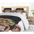 thumbnail image 5 of Ambesonne Funny Duvet Cover Set, Hipster Monkey Glasses, 2-Calking, Brown Black White, 5 of 7