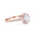 thumbnail image 2 of Oval Engagement Ring Round Rose Tone, Simulated CZ 925 Sterling Silver Size 9, 2 of 3