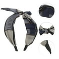thumbnail image 3 of Unique Bargains 1 Pc Wide Tie Bow Geometric Headbands for Women Navy Blue, 3 of 6